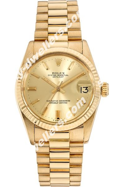 Rolex Datejust Circa 1978 Yellow Gold Automatic 6827