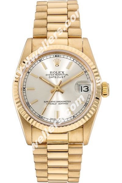 Rolex Datejust Circa 1986 Yellow Gold Automatic 68278