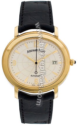 Audemars Piguet Millenary 18kt Yellow Gold Black Mens Watch 14908BA.OO.D001CR.01