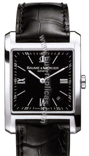 Baume and Mercier Hamptons Classic Square Black Mens Watch 8678