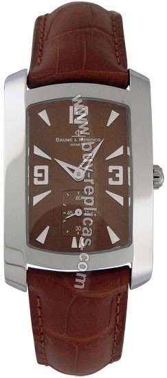 Baume and Mercier Hampton Milleis XL Steel Brown Mens Watch 8025