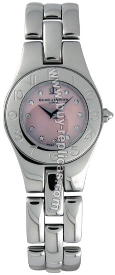 Baume and Mercier Linea Diamond Pink Mother-of-Pearl Ladies Watch 8416