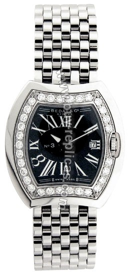 Bedat No. 3 Diamond Steel Black Ladies Watch 334.031.301