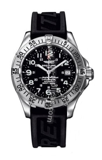 Breitling Aeromarine Superocean Steel Black Rubber Mens Watch A1736011-B6-584