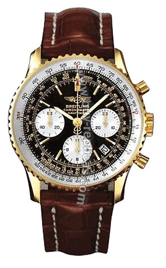 Breitling Navitimer 18kt Yellow Gold Brown Mens Watch K2332212-B6-407