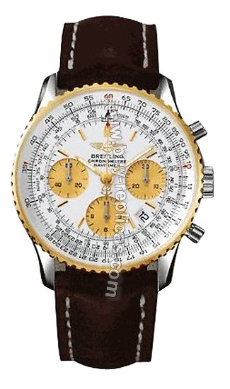 Breitling Navitimer 18kt Yellow Gold Steel Black Mens Watch D2332212-G5-406