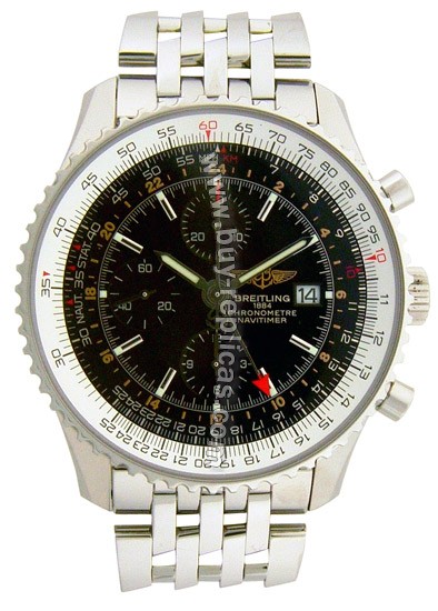 Breitling Navitimer World Steel Black Mens Watch A2432212-B7-426