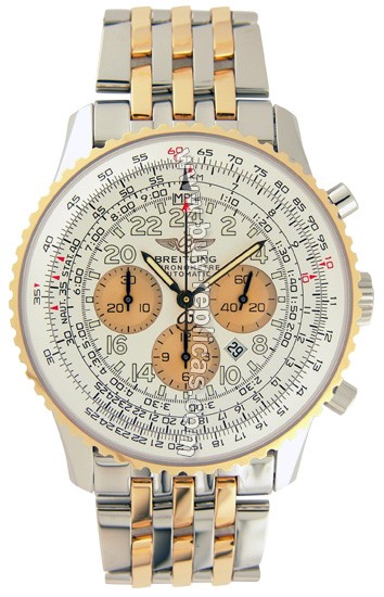 Breitling Navitimer Cosmonaute 18kt Yellow Gold Steel Mens Watch D2232212-G5-423D