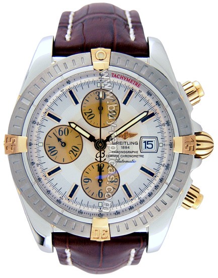 Breitling Windrider Chronomat Evolution 18kt Yellow Gold Steel Mens Watch B1335611-G5-739P