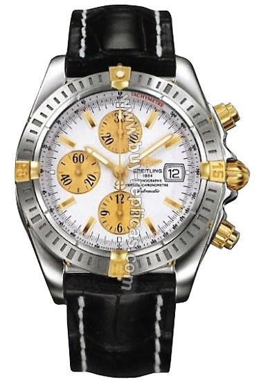 Breitling Windrider Chronomat Evolution 18kt Yellow Gold Steel Mens Watch B1335611-G5-459