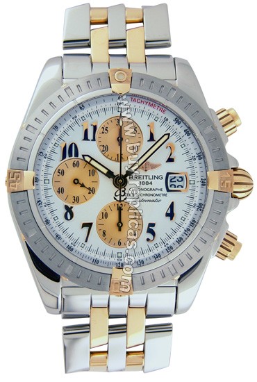 Breitling Windrider Chronomat Evolution 18kt Yellow Gold Steel Mens Watch B1335611-A5-357D