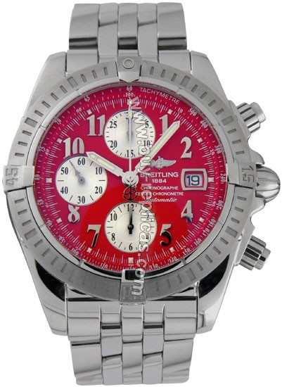 Breitling Windrider Chronomat Evolution Steel Red Mens Watch A1335611-K5-357A