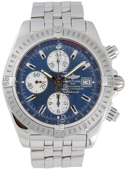 Breitling Windrider Chronomat Evolution Steel Blue Mens Watch A1335611-C6-357