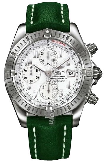 Breitling Windrider Chronomat Evolution Steel Green Mens Watch A1335611-A5-450