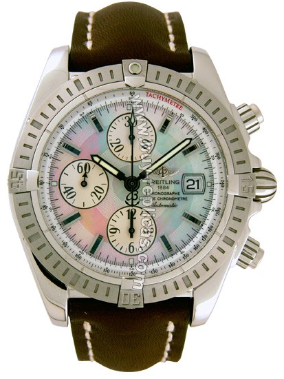 Breitling Windrider Chronomat Evolution Mother-of-pearl Steel Brown Mens Watch A1335611-A5-437X