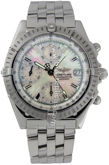 Breitling Windrider Chronomat Evolution Mother-of-Pearl Steel Mens Watch A1335212-A5-300A