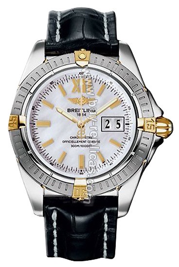 Breitling Windrider Cockpit 18kt Yellow Gold Steel Mother-of-pearl Mens Watch A4935053-A5-469