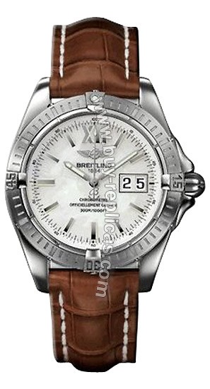 Breitling Windrider Cockpit Steel Brown Mens Watch A4935011-A5-472