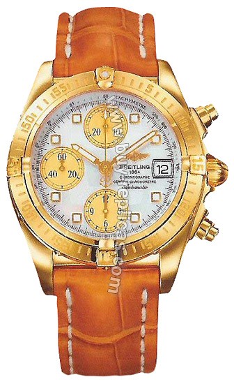 Breitling Windrider Chrono Cockpit 18kt Yellow Gold Mens Watch K1335812-A5-487