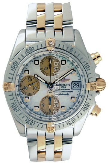 Breitling Windrider Chrono Cockpit 18kt Yellow Gold Steel Mother-of-pearl Mens Watch B1335712-A579-358