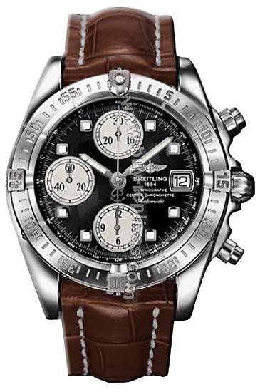 Breitling Windrider Chrono Cockpit Steel Brown Mens Watch A1335812-B7-488