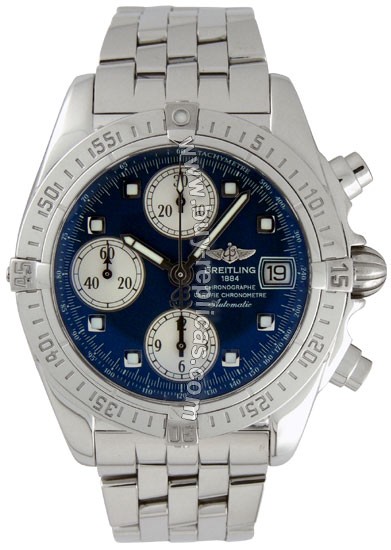 Breitling Windrider Chrono Cockpit Steel Blue Mens Watch A1335712-C6358A