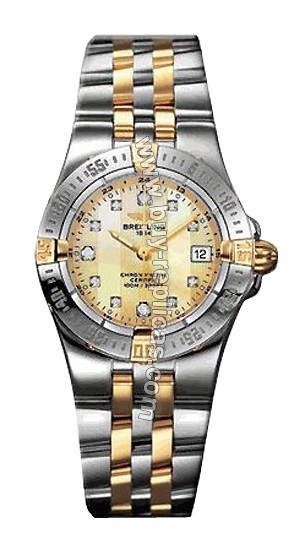 Breitling Windrider Starliner Diamond 18kt Yellow Gold Steel Yellow Mother-of-pearl Ladies Watch B7134053-I5-519