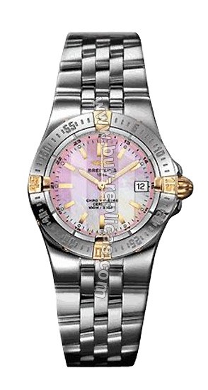 Breitling Windrider Starliner 18kt Yellow Gold Steel Pink Mother-of-pearl Ladies Watch B7134012-K5-517