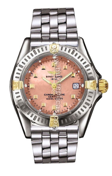 Breitling Windrider Callistino 18kt Yellow Gold Steel Pink Mother-of-pearl Ladies Watch B7234512-K5-765A