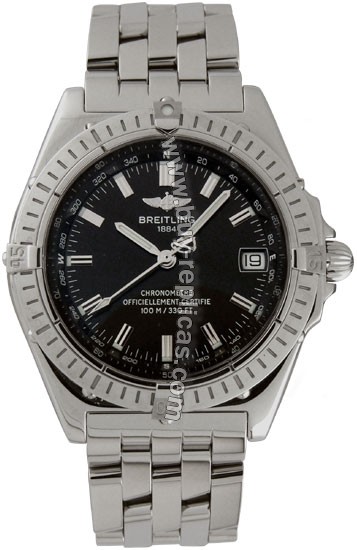 Breitling Windrider Wings Automatic Steel Black Mens Watch A1035012-B5