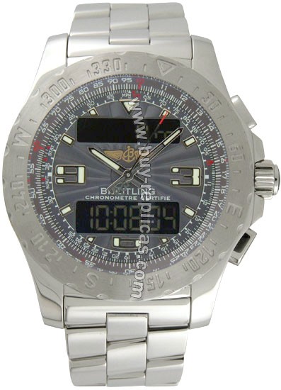 Breitling Professional Airwolf Analog/Digital Chronometer Steel Grey Mens Watch A7836323-B8-140A