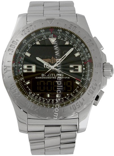 Breitling Professional Airwolf Analog/Digital Chronometer Steel Black Mens Watch A7836323-B8-140A