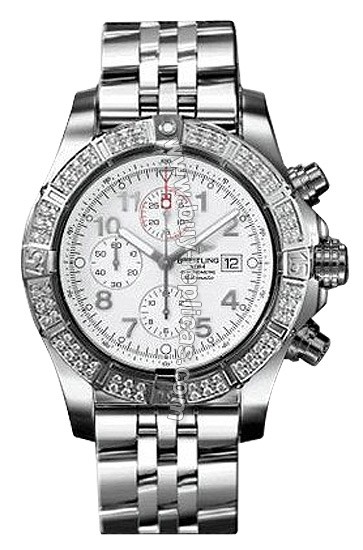 Breitling Aeromarine Super Avenger Diamond Steel White Mens Watch A1337053-A5-555D