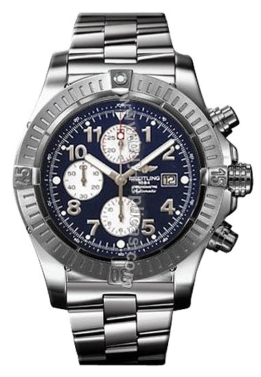 Breitling Aeromarine Super Avenger Steel Blue Mens Watch A1337011-C6-554