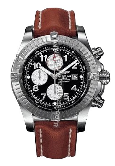 Breitling Aeromarine Super Avenger Steel Brown Mens Watch A1337011-B6-553