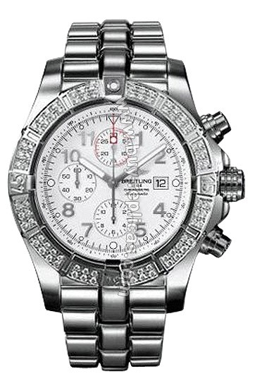 Breitling Aeromarine Super Avenger Diamond Steel White Mens Watch A1337011-A5-249D