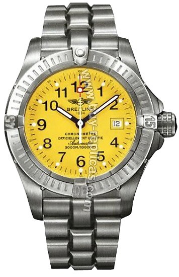 Breitling Aeromarine Avenger Seawolf Titanium Yellow Mens Watch E1737018-I5-265