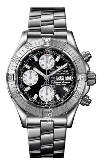 Breitling Aeromarine Chrono Superocean Steel Black Mens Watch A1334011-B6-580