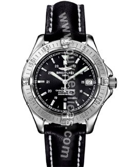 Breitling Aeromarine Colt Automatic Steel Black Strap Mens Watch A1738011-B7-605