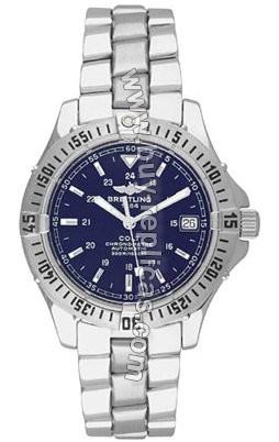 Breitling Aeromarine Colt Automatic Steel Blue Mens Watch A1735011-C5