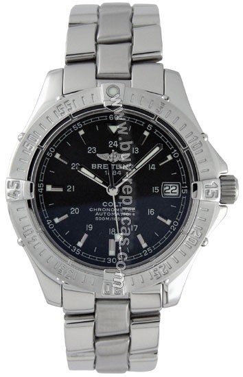 Breitling Aeromarine Colt Automatic Steel Black Mens Watch A1735006-B5-823A