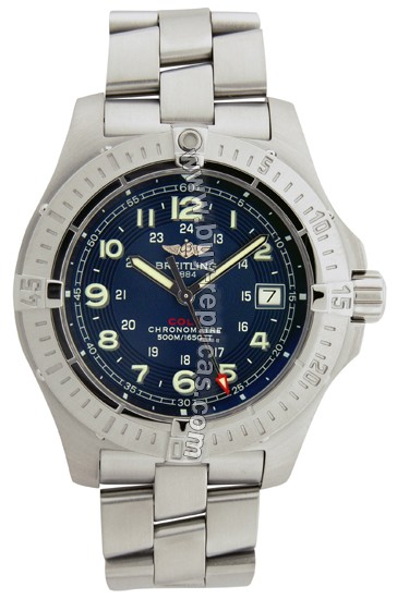 Breitling Aeromarine Colt Quartz Steel Blue Mens Watch A7438010-C6-812A