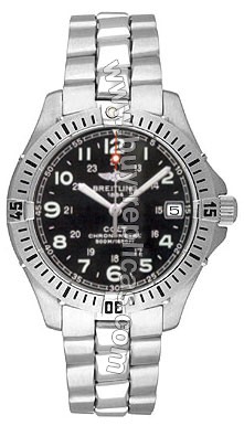 Breitling Aeromarine Colt Quartz Steel Black Mens Watch A74350-B5