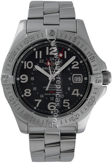 Breitling Aeromarine Colt GMT Steel Black Mens Watch A3235011-B7-136A