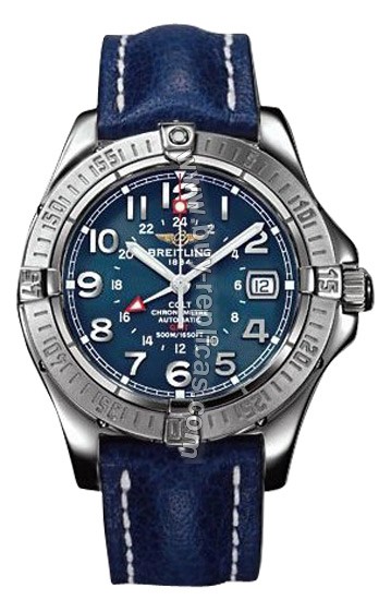 Breitling Aeromarine Colt GMT Steel Blue Mens Watch A3235011-C6-599