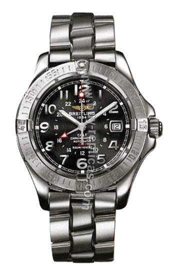 Breitling Aeromarine Colt GMT Steel Black Mens Watch A3235011-B7-291