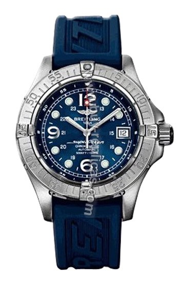 Breitling Aeromarine Superocean Steelfish X-Plus Steel Blue Rubber Mens Watch A1739010-C6-586