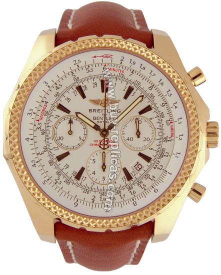 Breitling Bentley Motors 18kt Yellow Gold Brown Leather Mens Watch K2536212-G5-440X