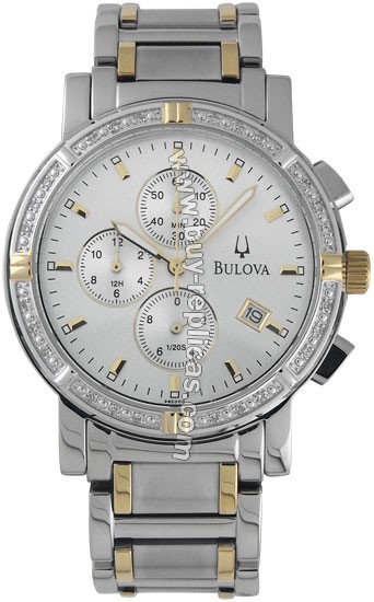 Bulova Diamond Two-tone Steel Chronograph Mens Watch 98E000