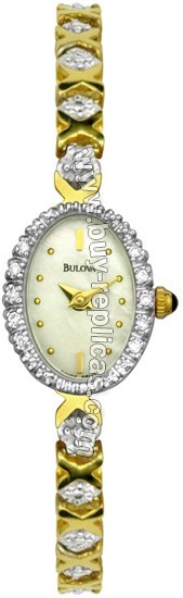 Bulova 14kt Yellow Gold 10 Diamond Ladies Watch 95U31